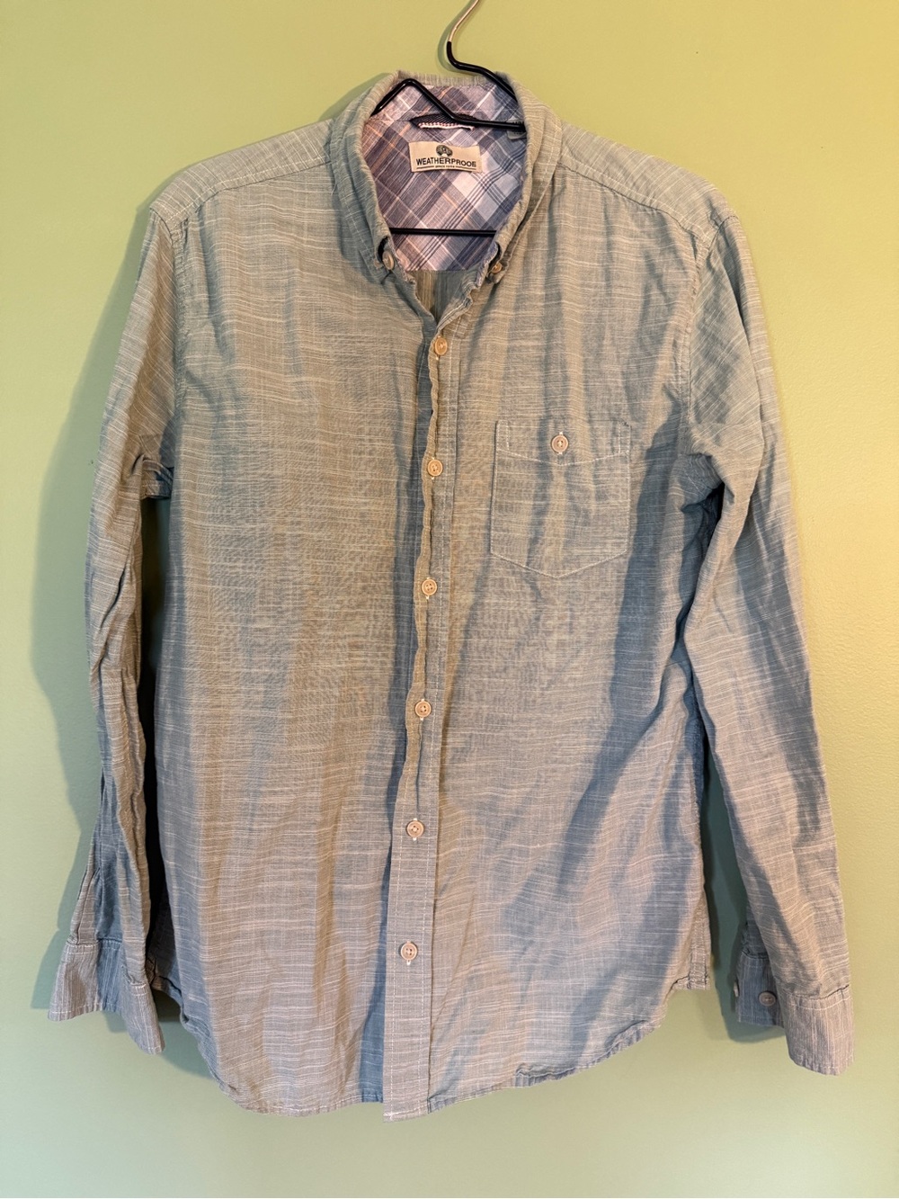 Weatherproof Green Casual Button-Down Shirt